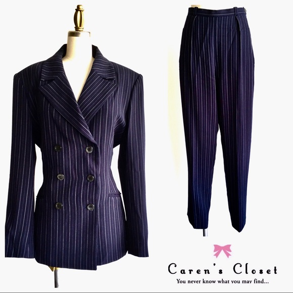 SOLD Vintage 1980s Pierre Balmain Pinstripe Suit - Picture 4 of 6